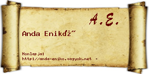 Anda Enikő névjegykártya